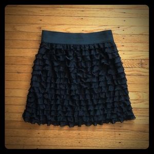 Black ruffle skirt